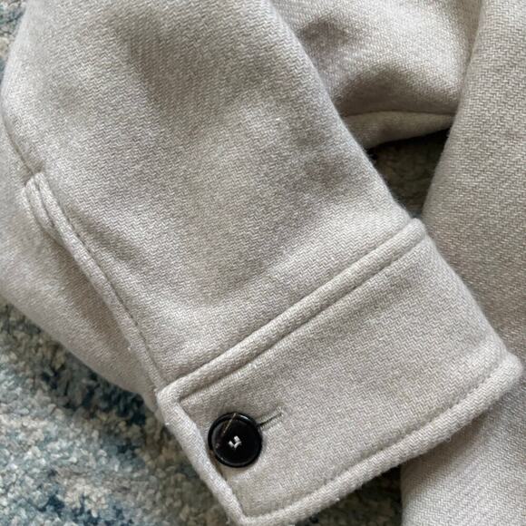 Zara Oversized Manteco Wool Blend Overshirt Shacket In Stone - Picture 6 of 9